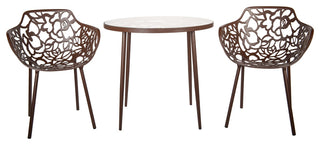 Devon Tree Design Glass Top Aluminum Base Indoor Outdoor Bistro Dining Table