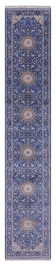 2' 6" X 14' 1" Runner Persian Nain Wool and Silk Hand-Knotted Rug Q11638
