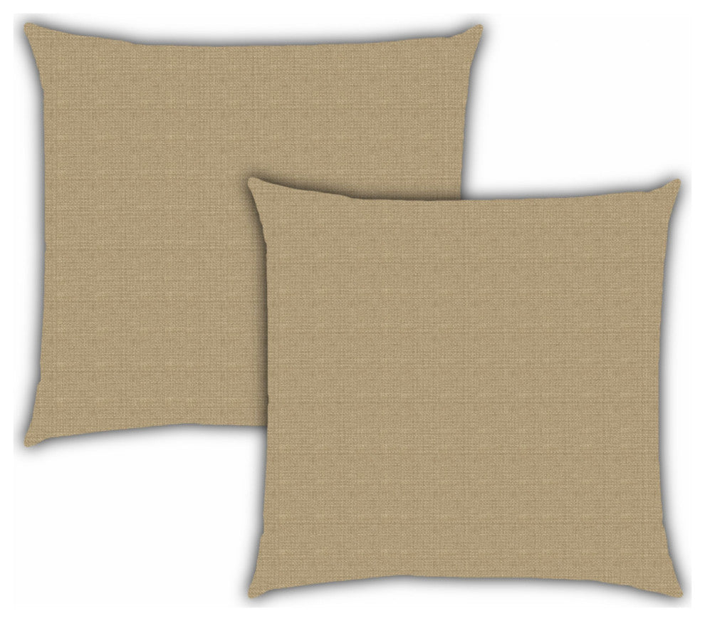 3-Piece Set Brown Ornate Indoor Outdoor Zippered Pillow Covers