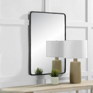 Jorah 36" Tall Rectangle Wall Mirror, Black
