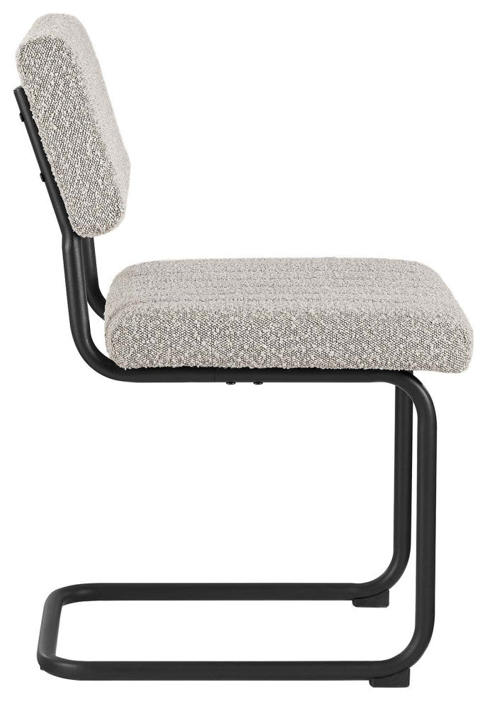 Parity Boucle Dining Side Chairs, Set of 2, Black Taupe