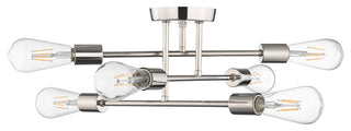 6 Light 16.75 in. Polished Nickel Semi-Flush