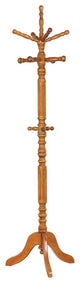 Wood Coat Rack with 11 Hooks, Tobacco