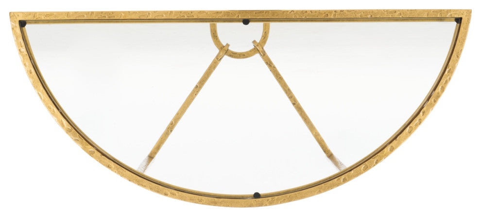 Safavieh Couture Tauri Metal Console Table, Brass/Clear