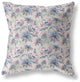 28" Blue Pink Roses Indoor Outdoor Throw Pillow