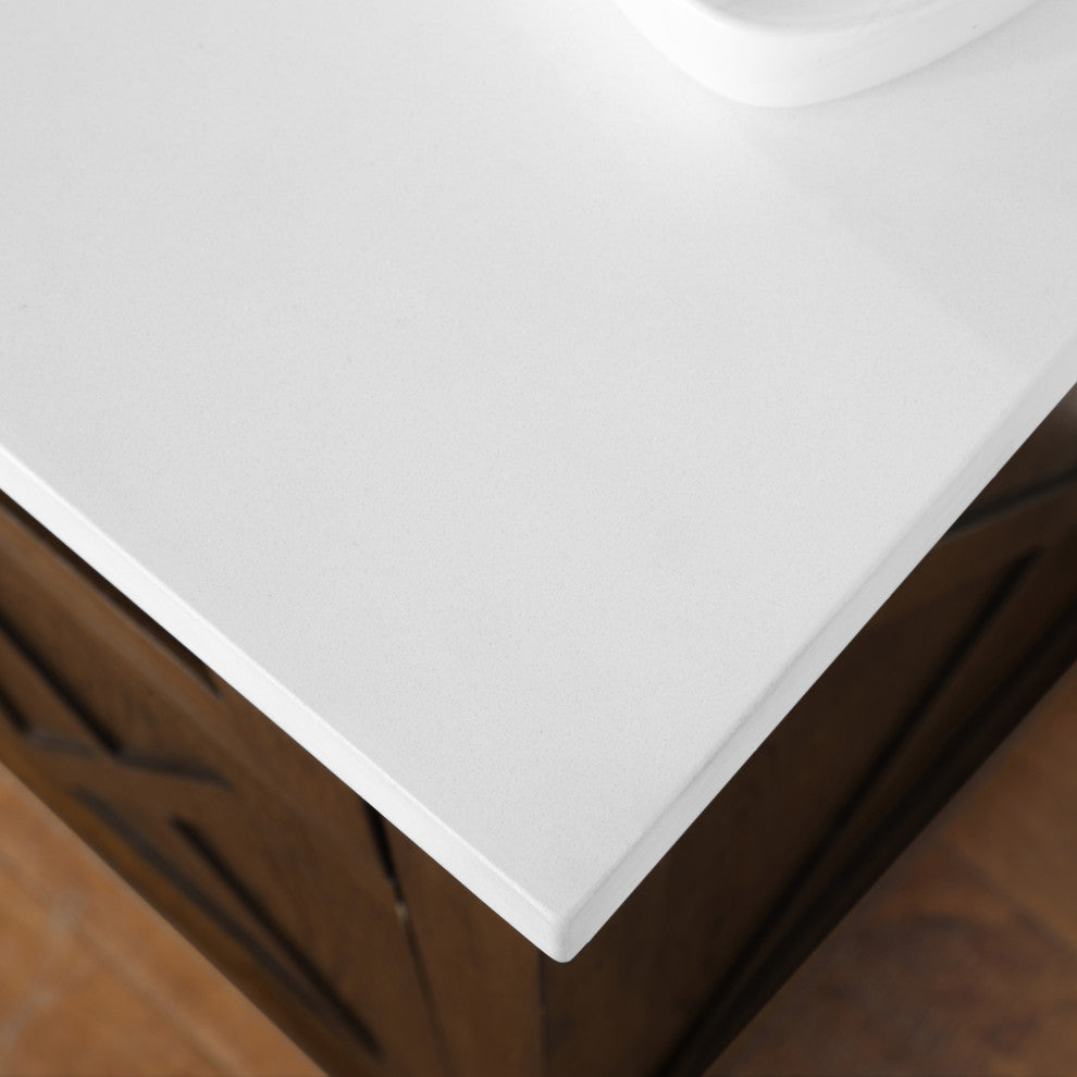 Ove Decors Ollie 30" Single Sink Vanity, Antique Coffee With Ash Hardware