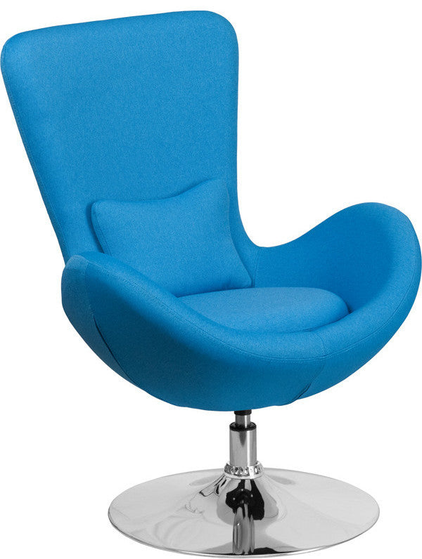 Egg Series Aqua Fabric Side Chair