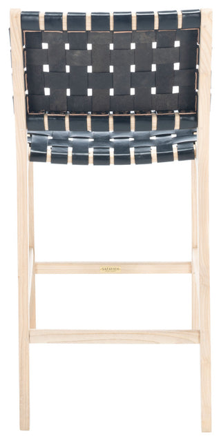 Safavieh Adah Leather Counter Stool, Black / Natural
