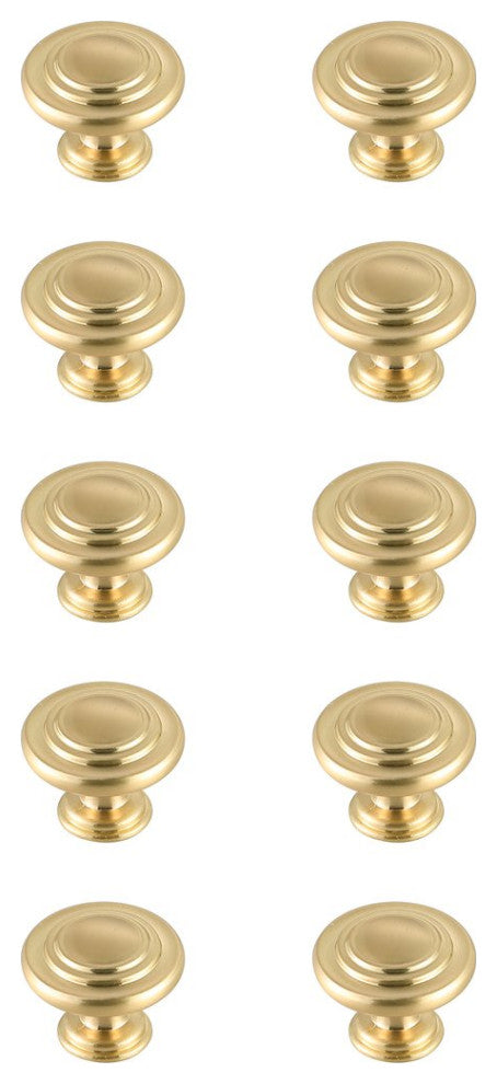 KB2006-GD-10PK Minu 1.3" Mushroom Knob, Set of 10, Brushed Gold