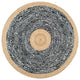 Nuloom Jute And Cotton Token, Black 6'Round