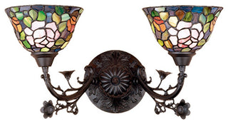 21W Tiffany Rosebush 2 LT Wall Sconce 613