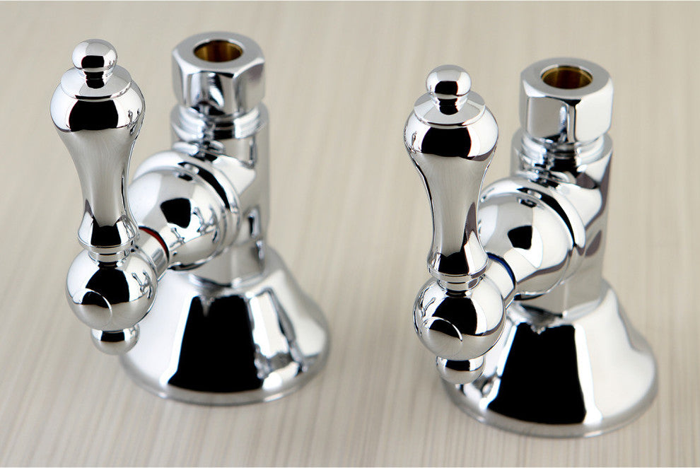 Kingston Brass Straight Stop Shut Off Valve, Polished Chrome