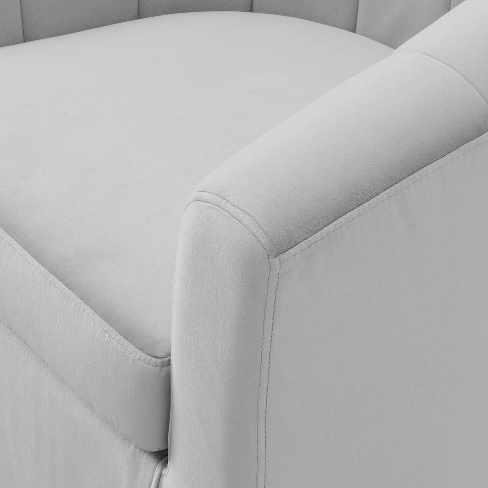 Armchair Accent Chair, Velvet, Gray, Modern, Living Lounge Hospitality