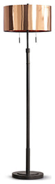 The Grande 55"~66"H Adjustable Floor Lamp_Dark Bronze, Drum_copper Pvc Shade