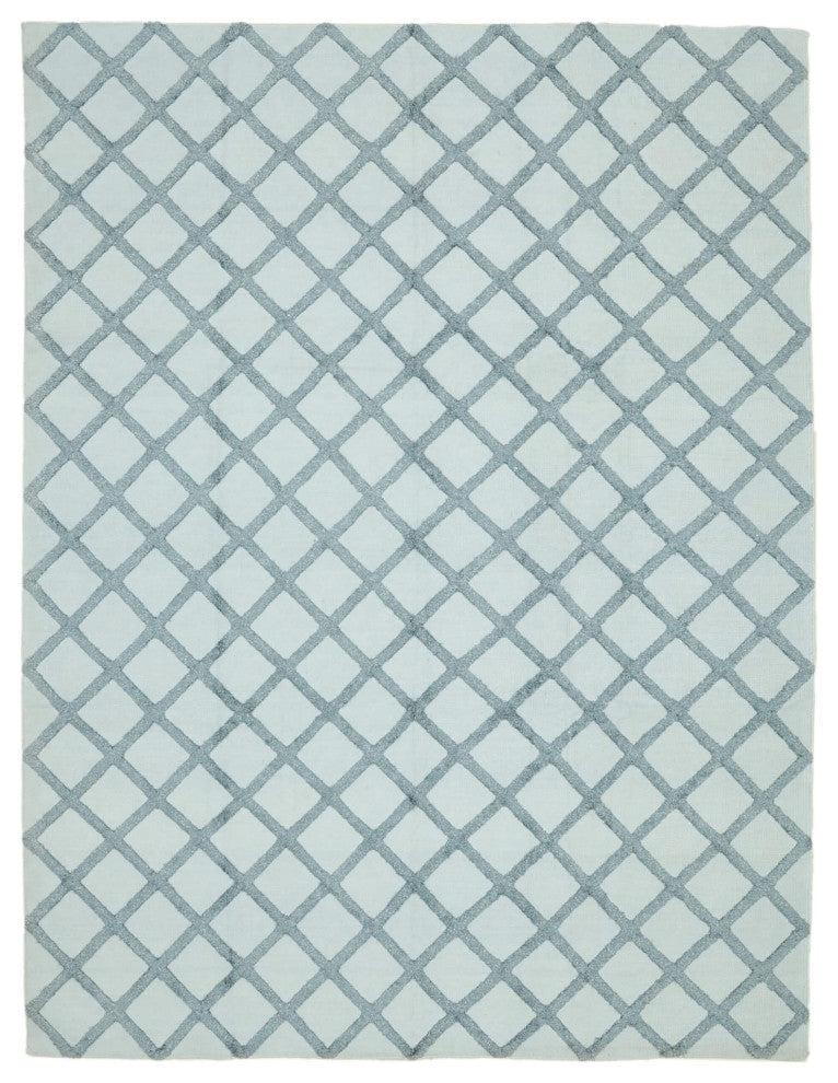 Rug N Carpet - Handmade Modern Design 9' 0'' x 12' 0'' Wool Unique Kilim Rug