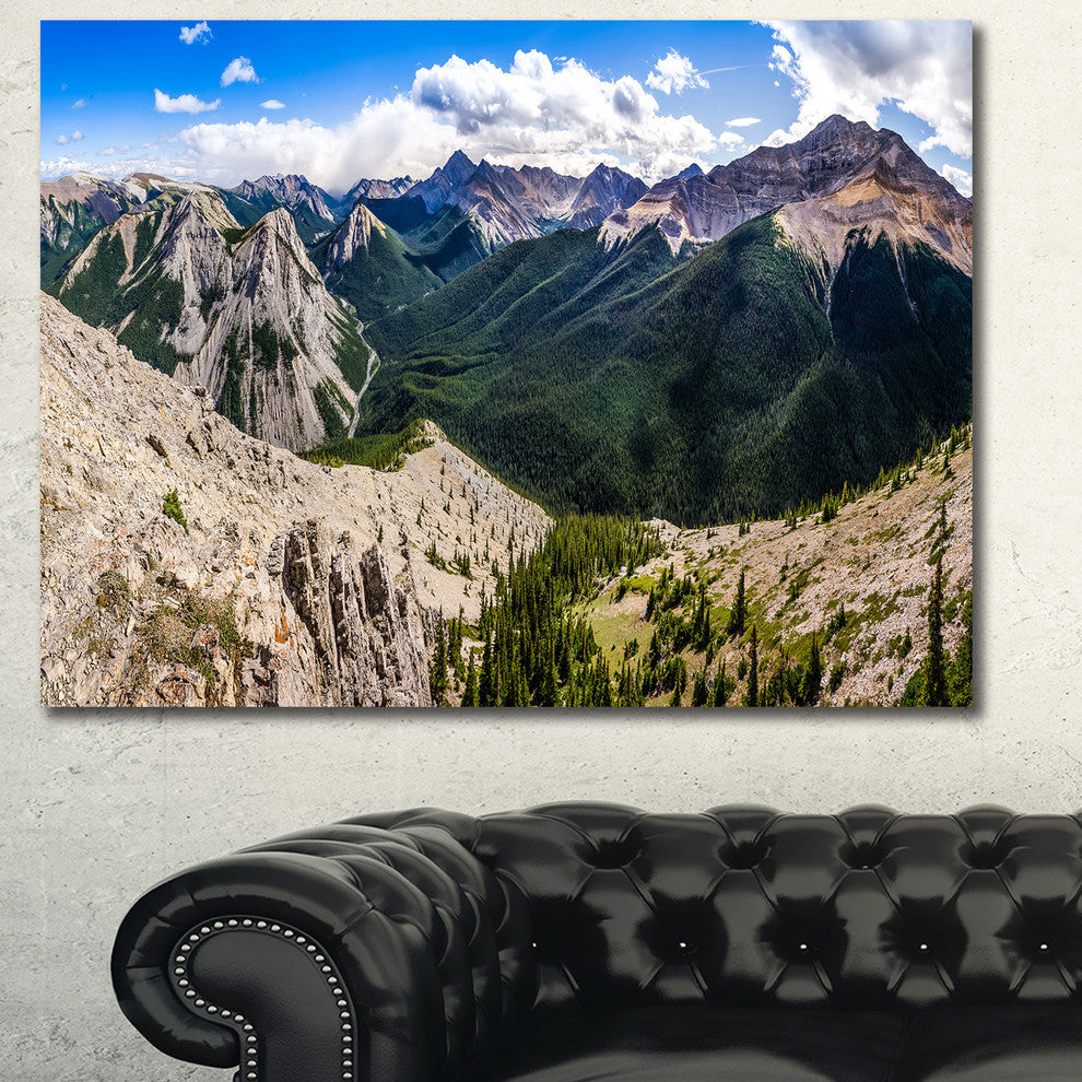 Rocky Mountains Panorama, Landscape Canvas Art Print, 40"x30"