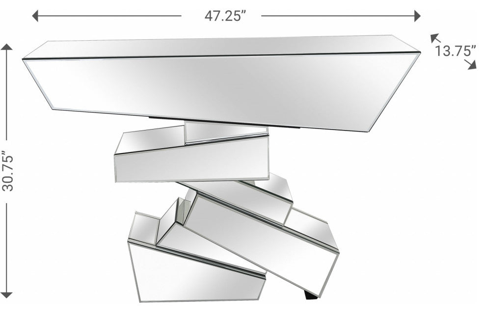 Silver 3D Console Table