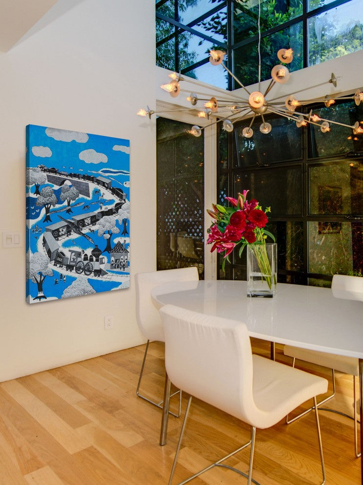 "The Longest Train" Painting Print on Wrapped Canvas
