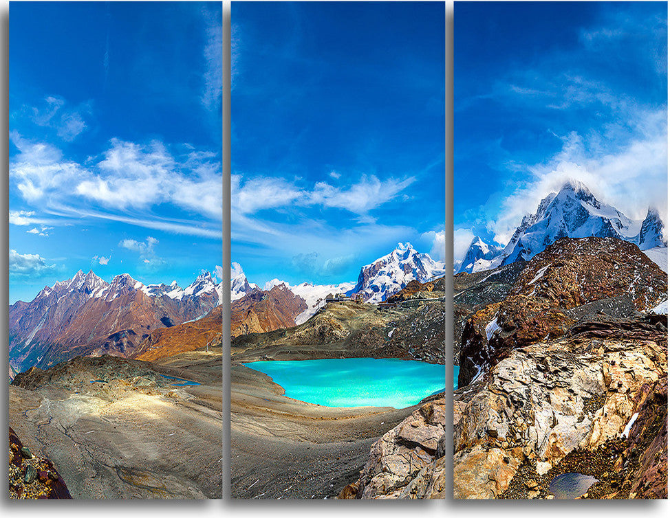 "Enchanting Swiss Alps Mountains" Metal Wall Art, 3 Panels, 36"x28"