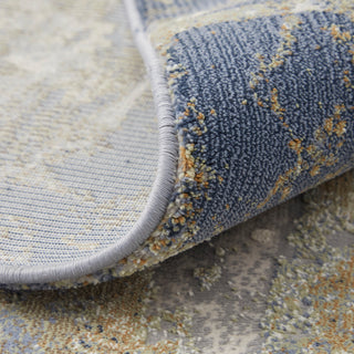 Takara Modern Abstract, Blue/Gray/Tan, 5'x7'6" Area Rug