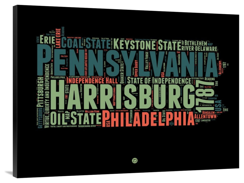 "Pennsylvania Word Cloud 1" Fine Art Print