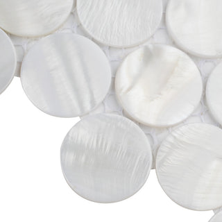Conchella Penny Mosaic Wall Tile, White, Sample