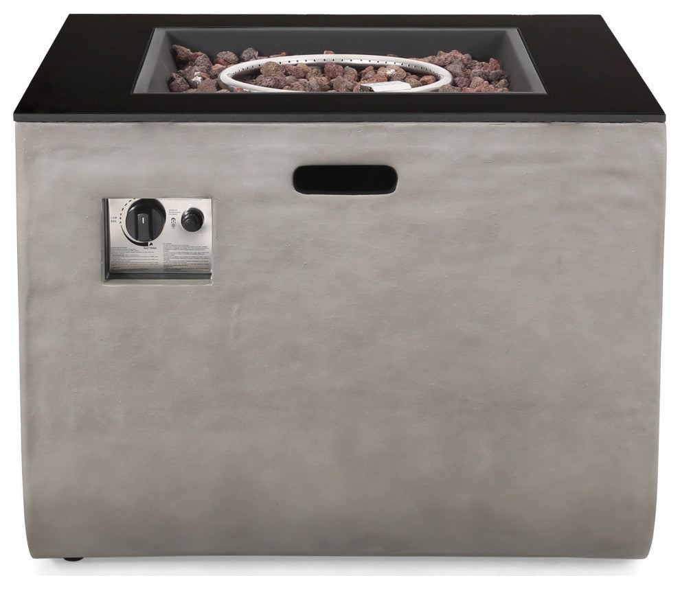 Gwen Outdoor Modern 30-Inch Square Fire Pit