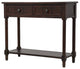 TATEUS Espresso Finish Solid Wood Console Table With Drawers, Espresso