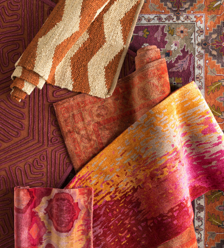 Surya Tulemola TUL-4001 5'x7'6" Rug, Bright Purple/Camel/Dark Purple