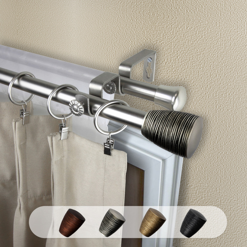 Anya 13/16" Double Curtain Rod Satin Nickel