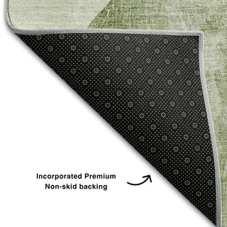 Premium Machine Washable Mayfield AMF547 Green 2'3" x 7'6" Runner Rug