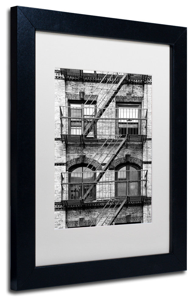 Philippe Hugonnard 'Fire Escape Manhattan', Black Frame, White Mat, 14x11