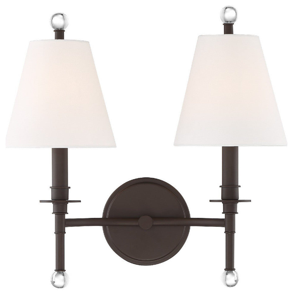 Riverdale 2 Light Dark Bronze Wall Mount