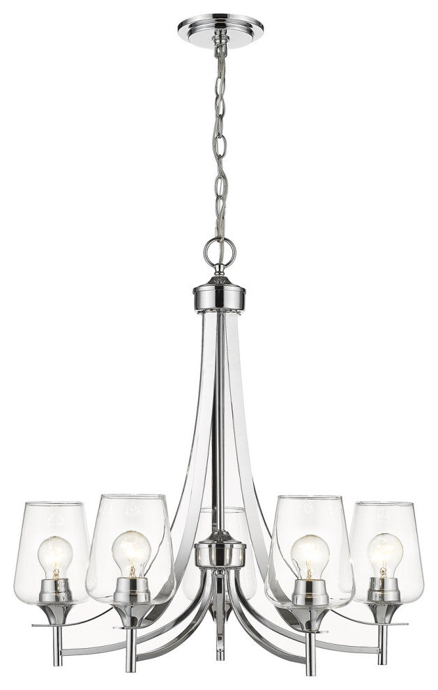 Zlite 473-5CH 5-Light Chandelier, Clear