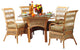 Spice Island 5-Piece Dining Set in Natural, Astrid-Geranium Fabric