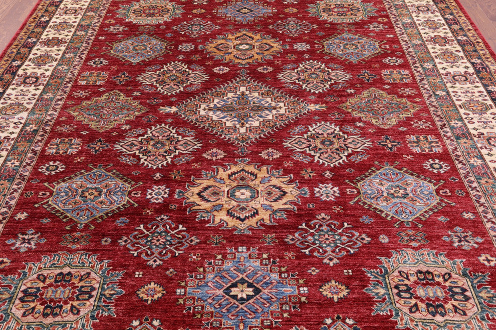 Super Kazak Geometric Handmade Rug 8' 5" X 9' 10" Q10610