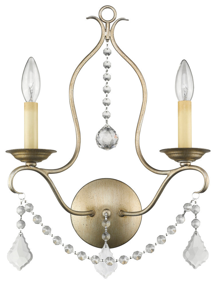 Livex Lighting 2 Light Antique Silver Leaf Wall Sconce - 6422-73
