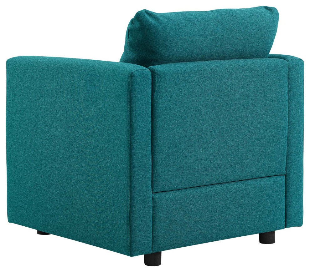 Armchair and Loveseat Sofa Set, Fabric, Teal Blue, Modern, Lounge Hospitality