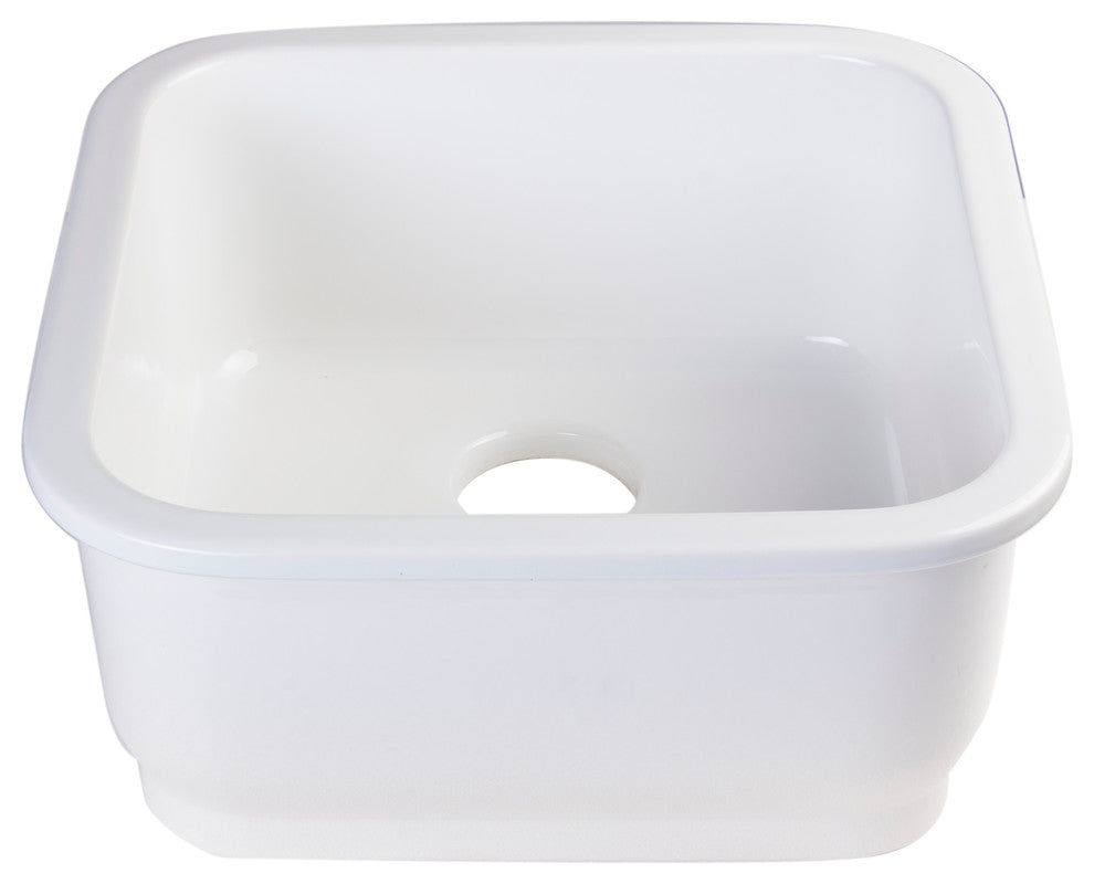 Square Fireclay Undermount or Drop In Prep / Bar Sink