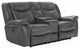 Upholstered Motion Loveseat with Storage Drawer, Gray
