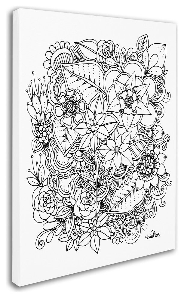 KCDoodleArt 'Flowers 2' Canvas Art, 24"x32"
