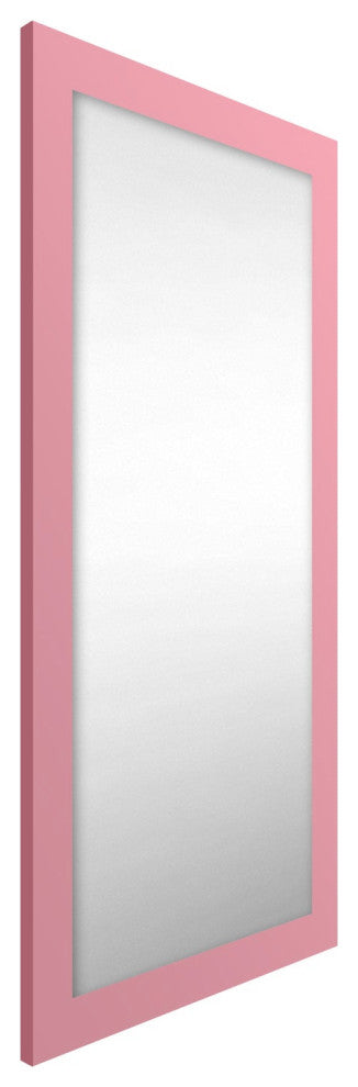 72"x30" Pop of Color Wall/Floor Mirror Art, Soft Pink