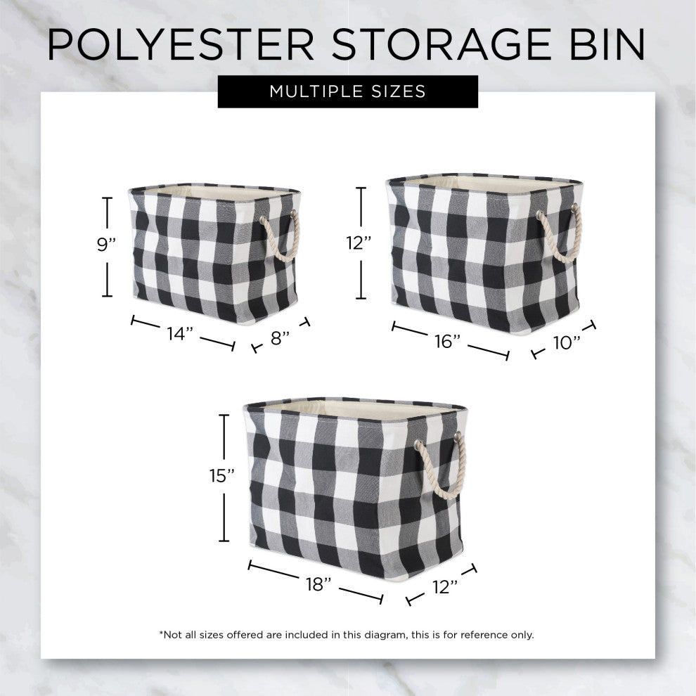 DII Polyester Bin Lattice Stonewash Blue Rectangle Large