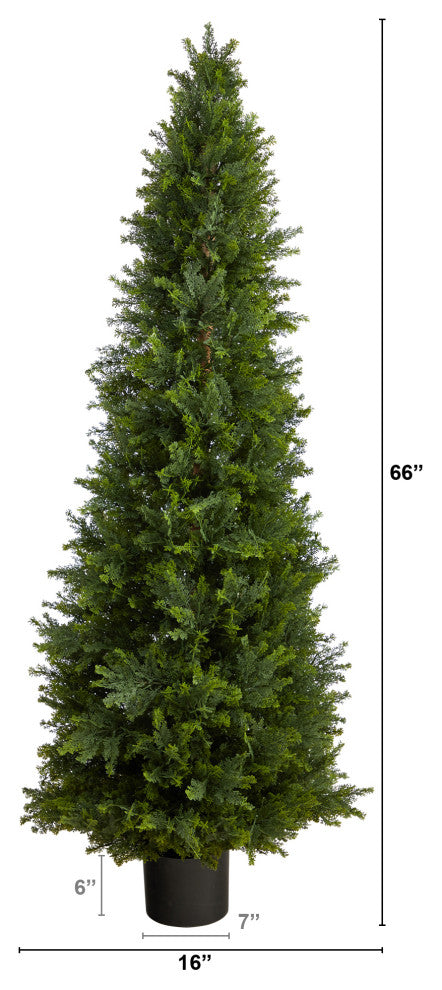 5.5' Cypress Cone Topiary Artificial Tree UV Resistant, Indoor/Outdoor