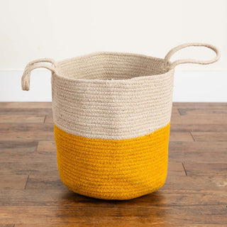 12" Handmade Natural Cotton Woven Basket Planter