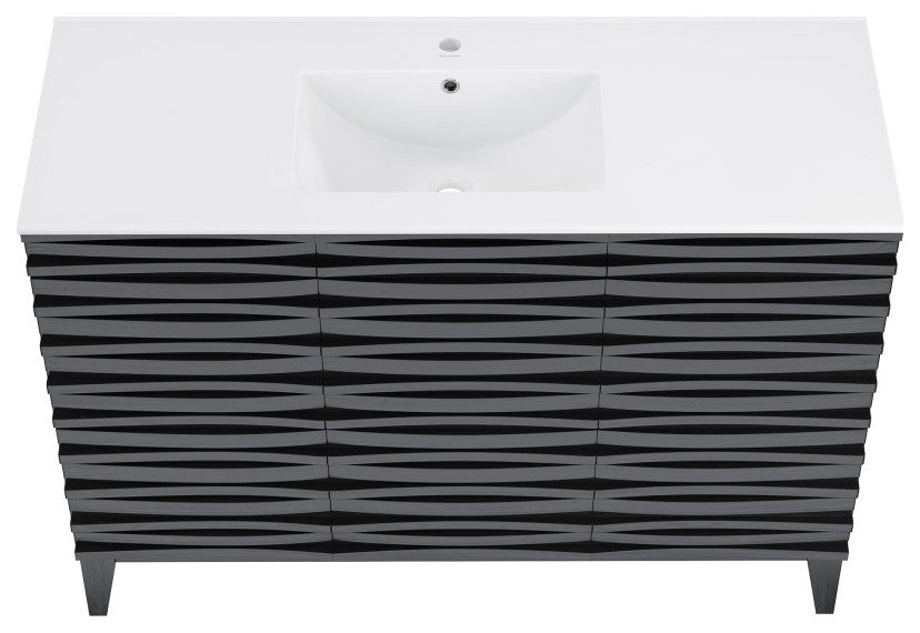 Cascade 48" Bathroom Vanity, Black