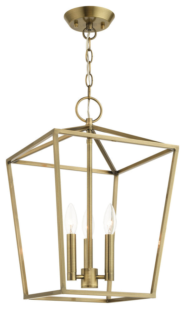 Devone 3 Light Antique Brass Lantern