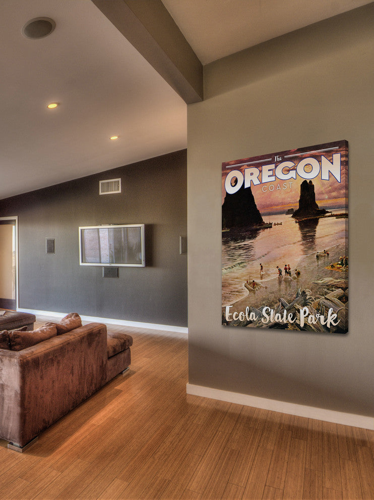 "Travel Oregon" Painting Print on Wrapped Canvas