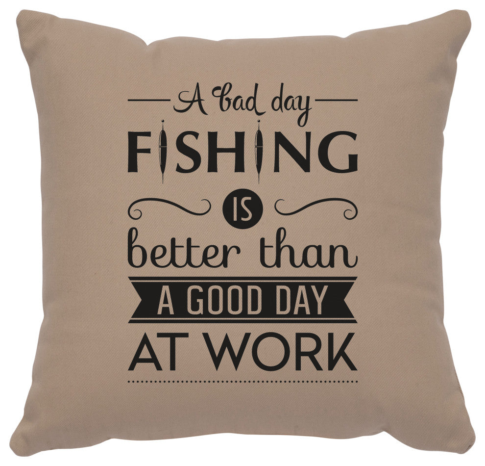 Image Pillow 16x16 Fishing Day Cotton Alabaster