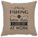 Image Pillow 16x16 Fishing Day Cotton Alabaster